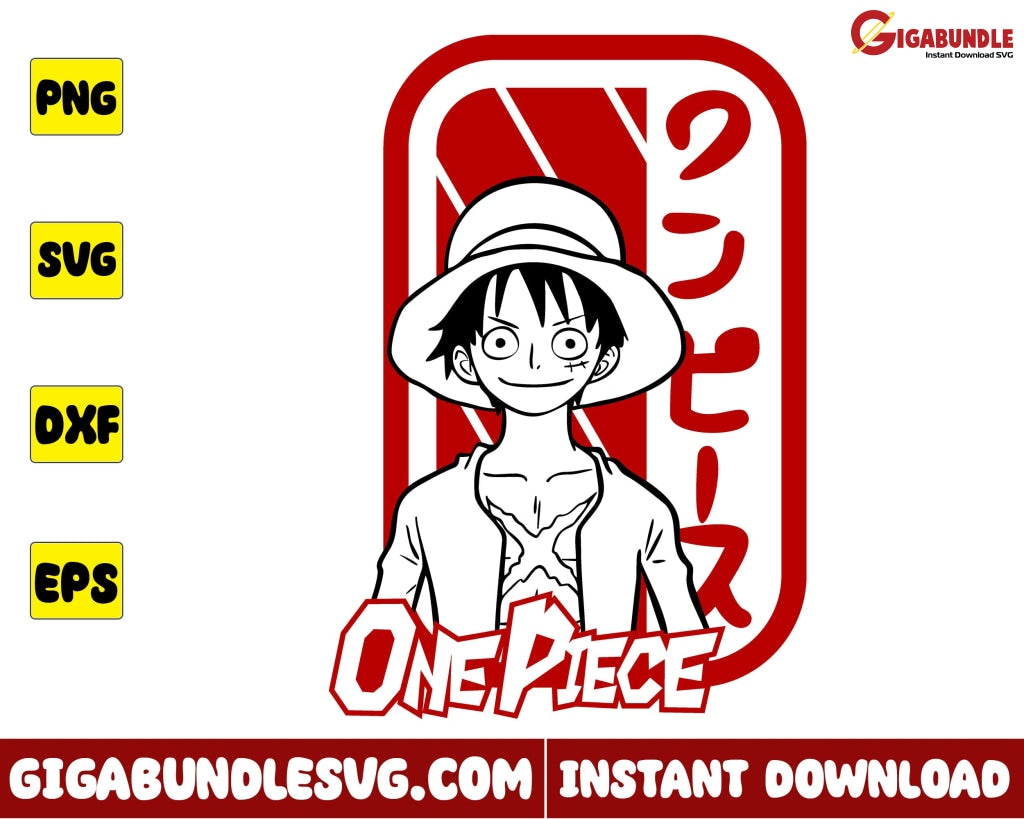 Luffy Svg Monkey D One Piece Logo Anime - Instant Download