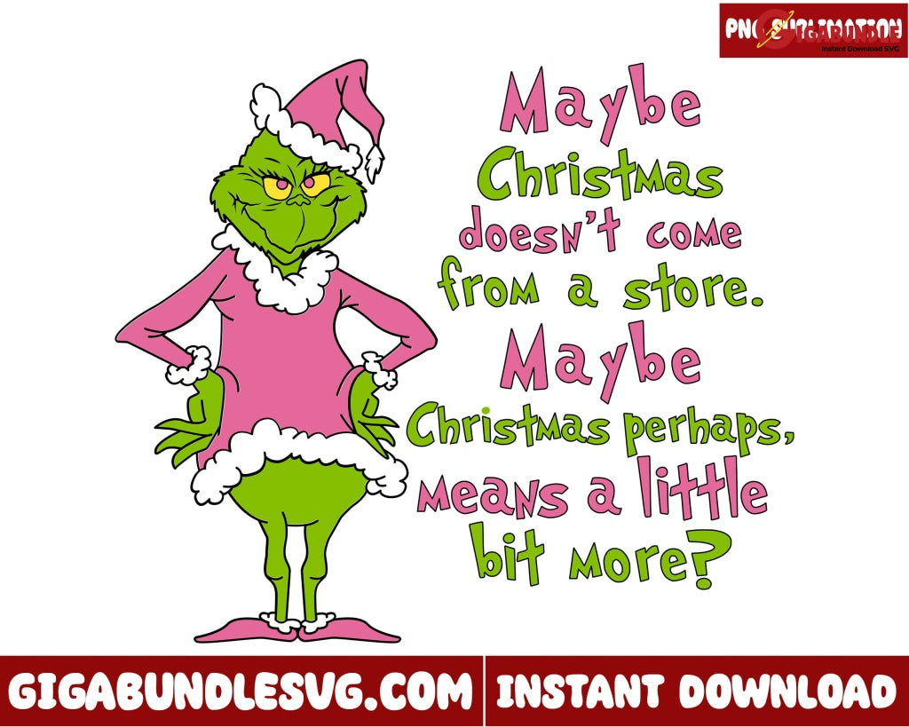 Christmas Characters Grinch Maybe Tumbler PNG 