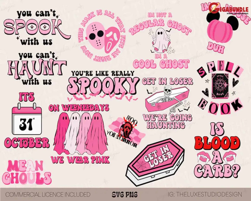 Mean Gal Svg Bundle Spell Book Svg Clip Art Halloween Mean Ghouls Png