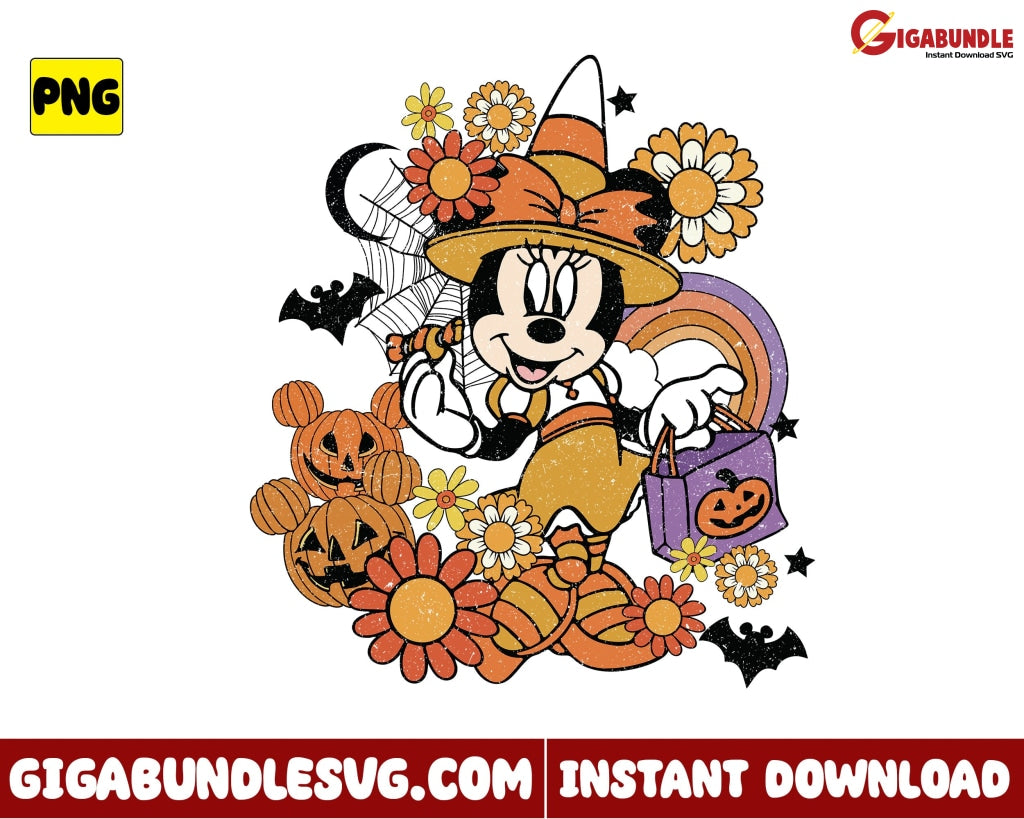 Minnie Mouse Halloween Png, Minnie Mouse Png, Disney Halloween Png, Di