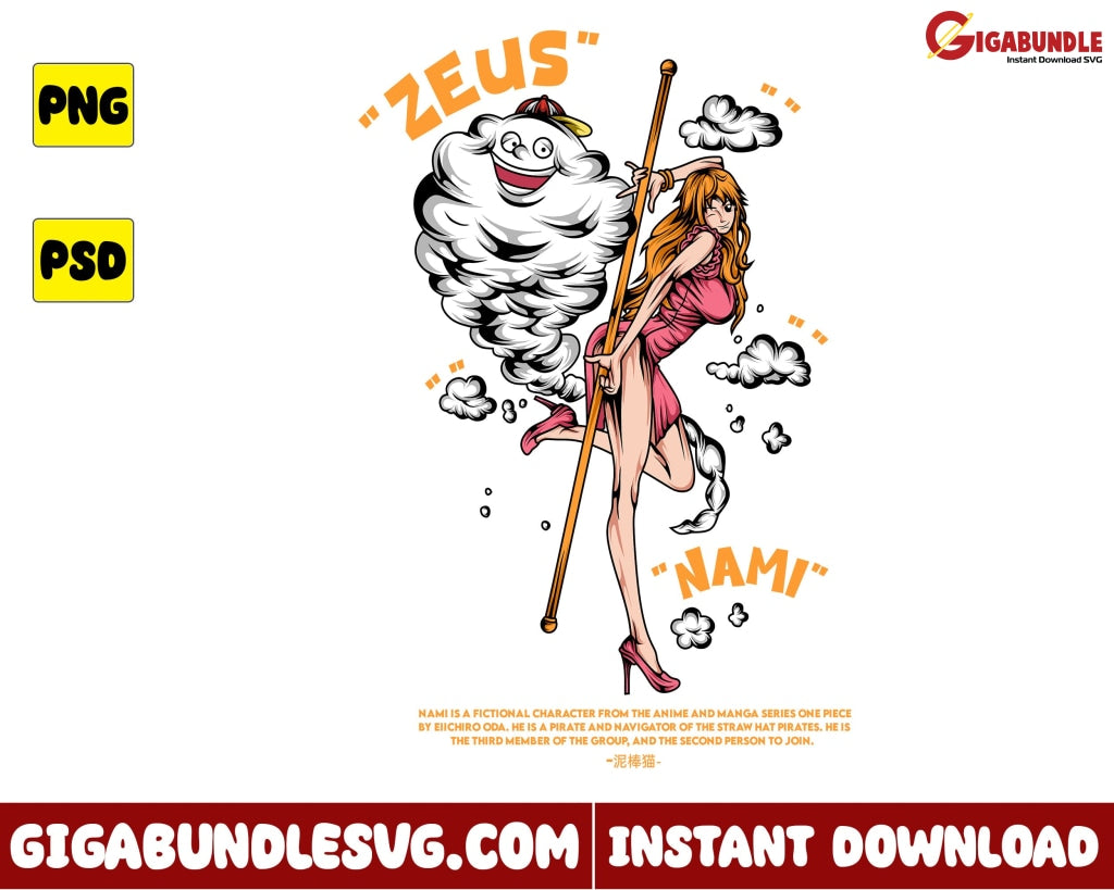 Nami and Zeus - One Piece | Sticker