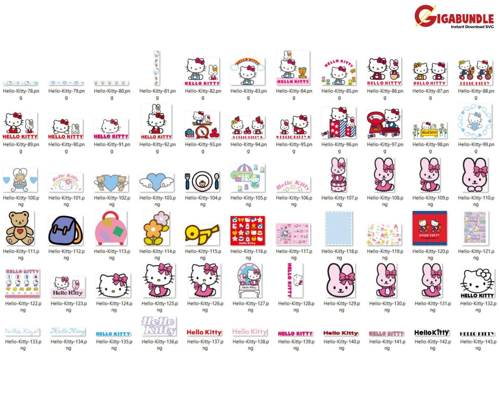 1800+ Halloween Hello Kitty Bundle Japanese Chibi Cartoon Characters; Layered Png Svg Eps Dxf Cut