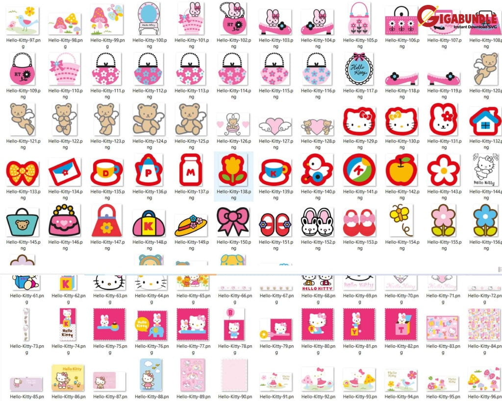 1800+ Halloween Hello Kitty Bundle Japanese Chibi Cartoon Characters; Layered Png Svg Eps Dxf Cut