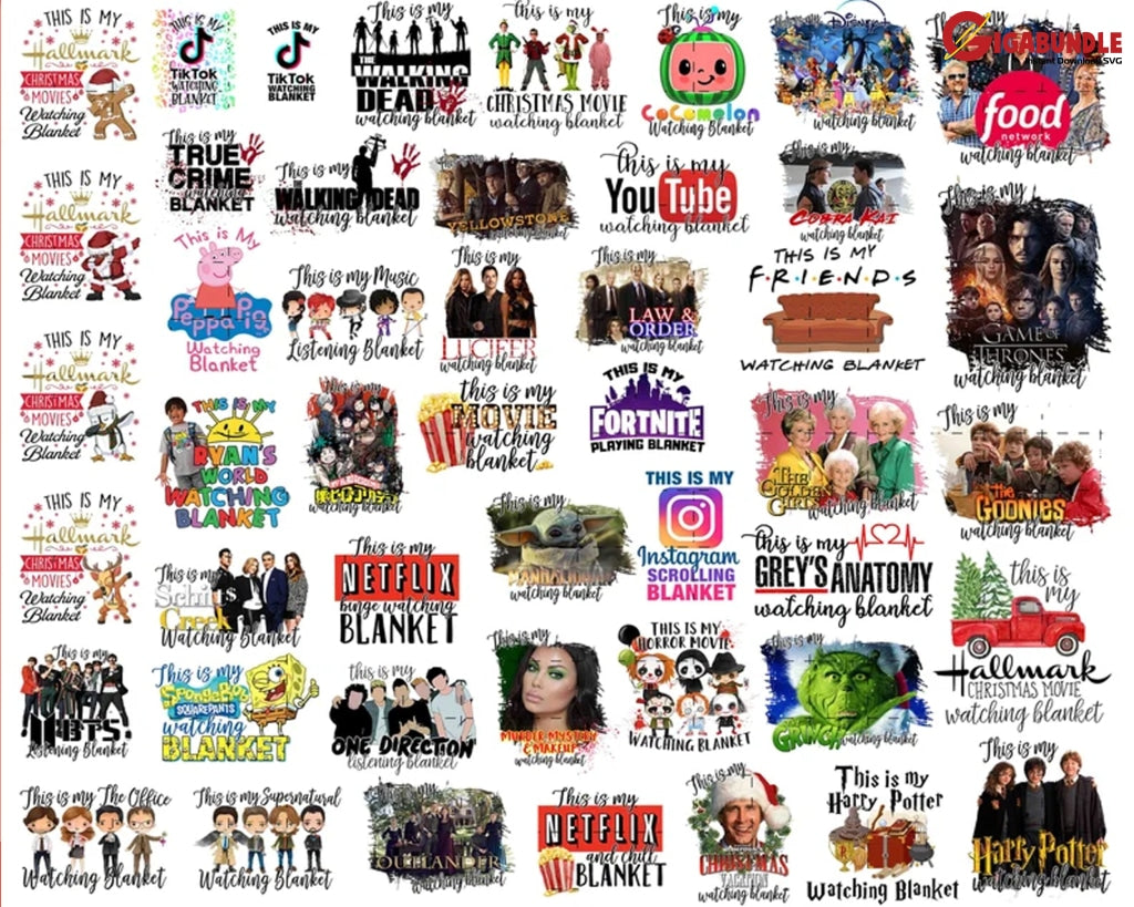 New 80+ Christmas Movie Watching Blanket Png Character Movies Sublimation Design Truck Digital