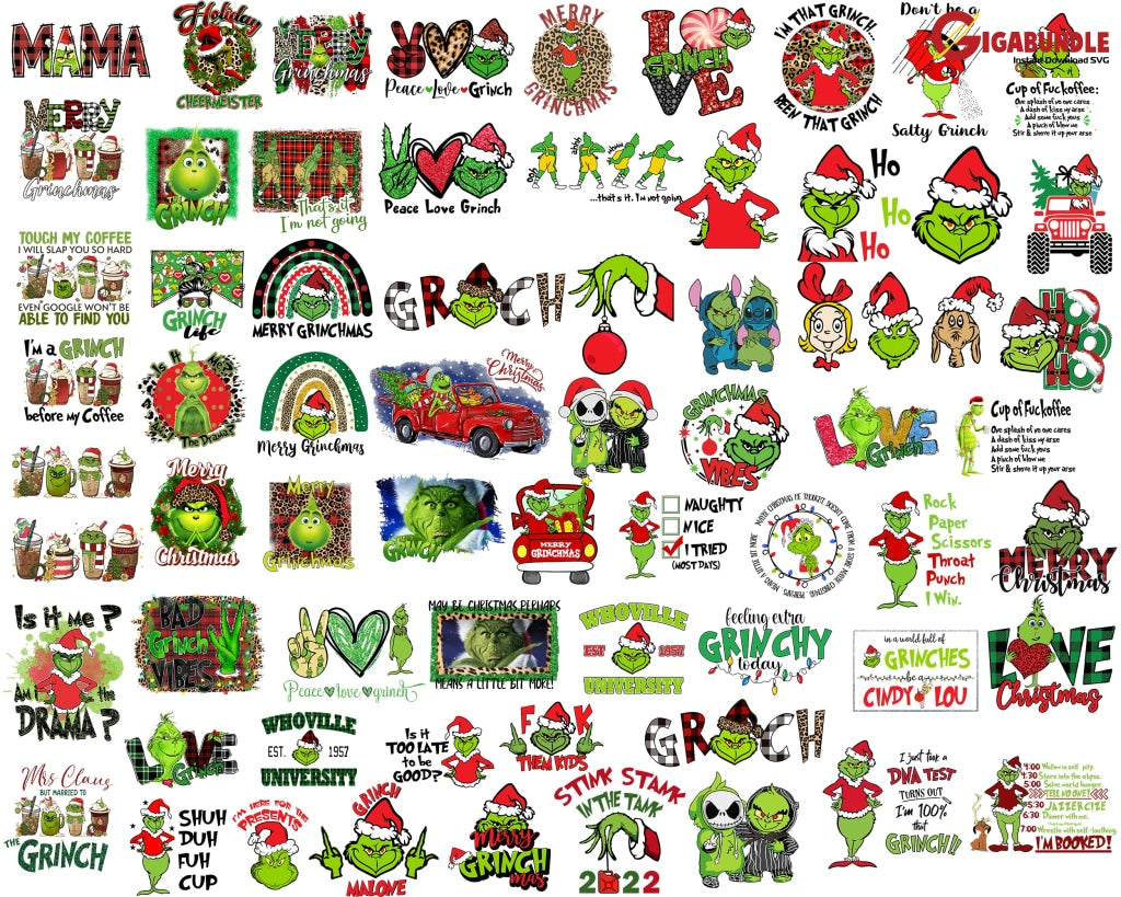 New 90+ Merry Grinchmas Png Bundle The Files Christmas Movie Png Digital Download