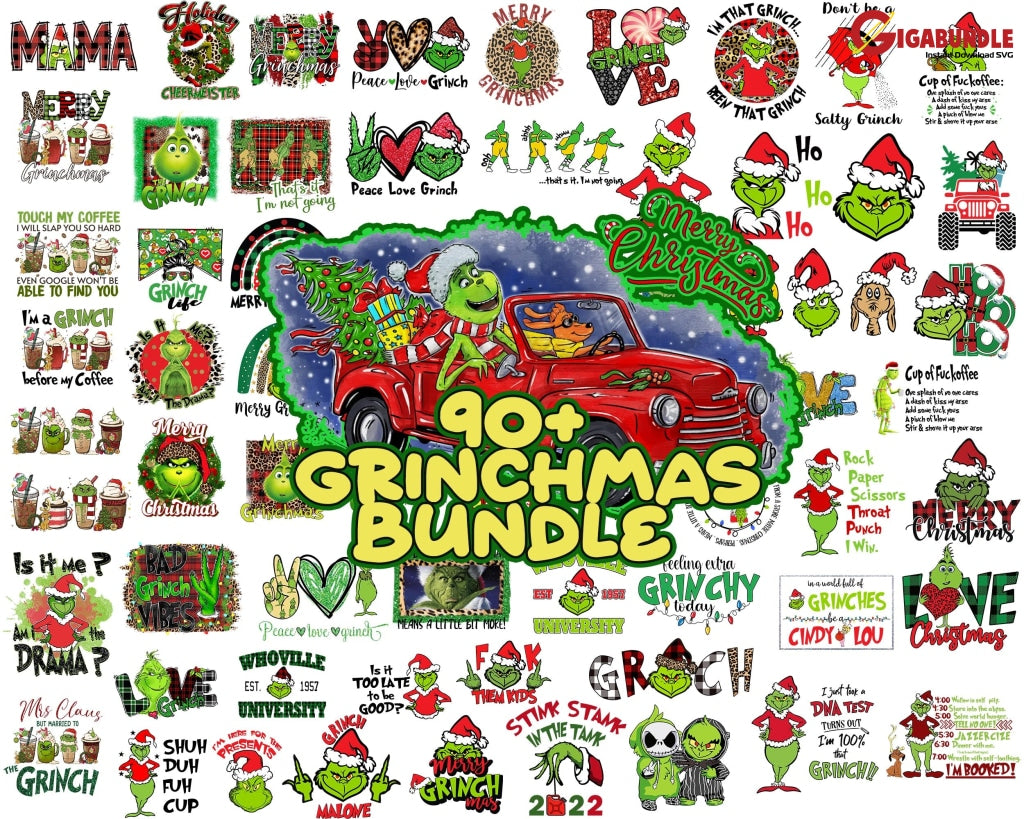 New 90+ Merry Grinchmas Png Bundle The Files Christmas Movie Png Digital Download