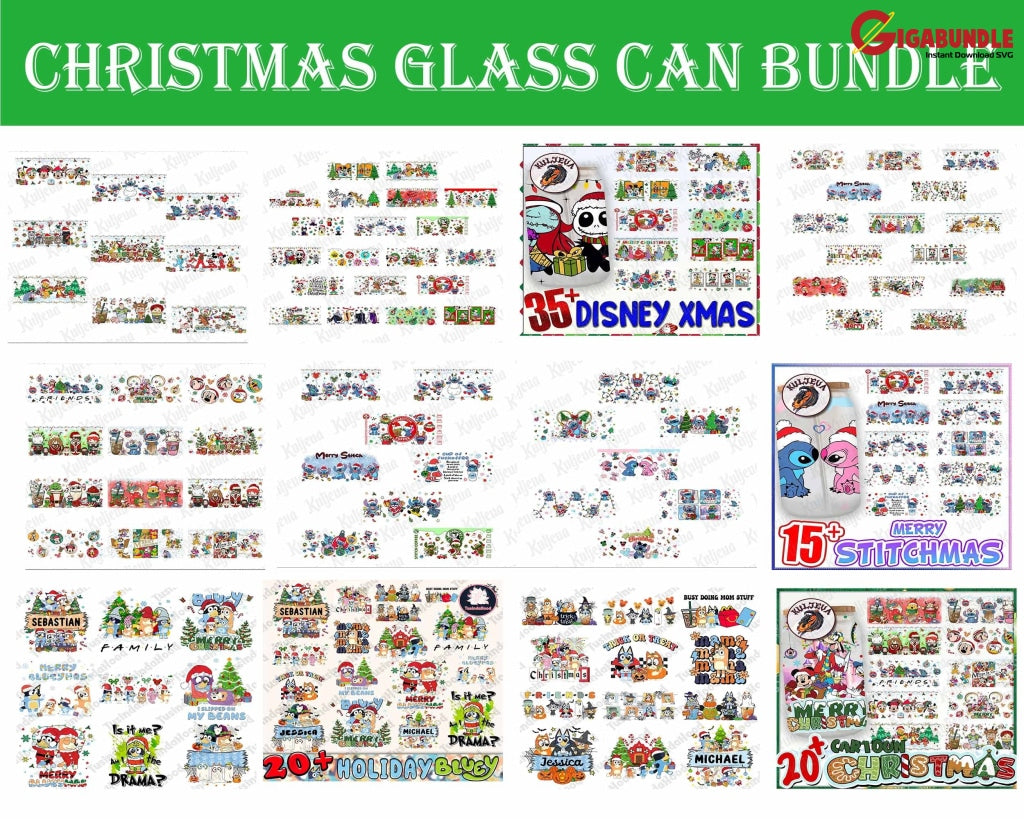 Christmas Green Monster glass can