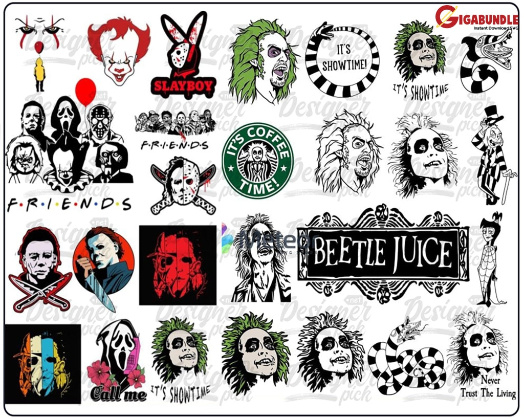 New Horror Svg Bundle Halloween Friends Svg Characters Instant Download