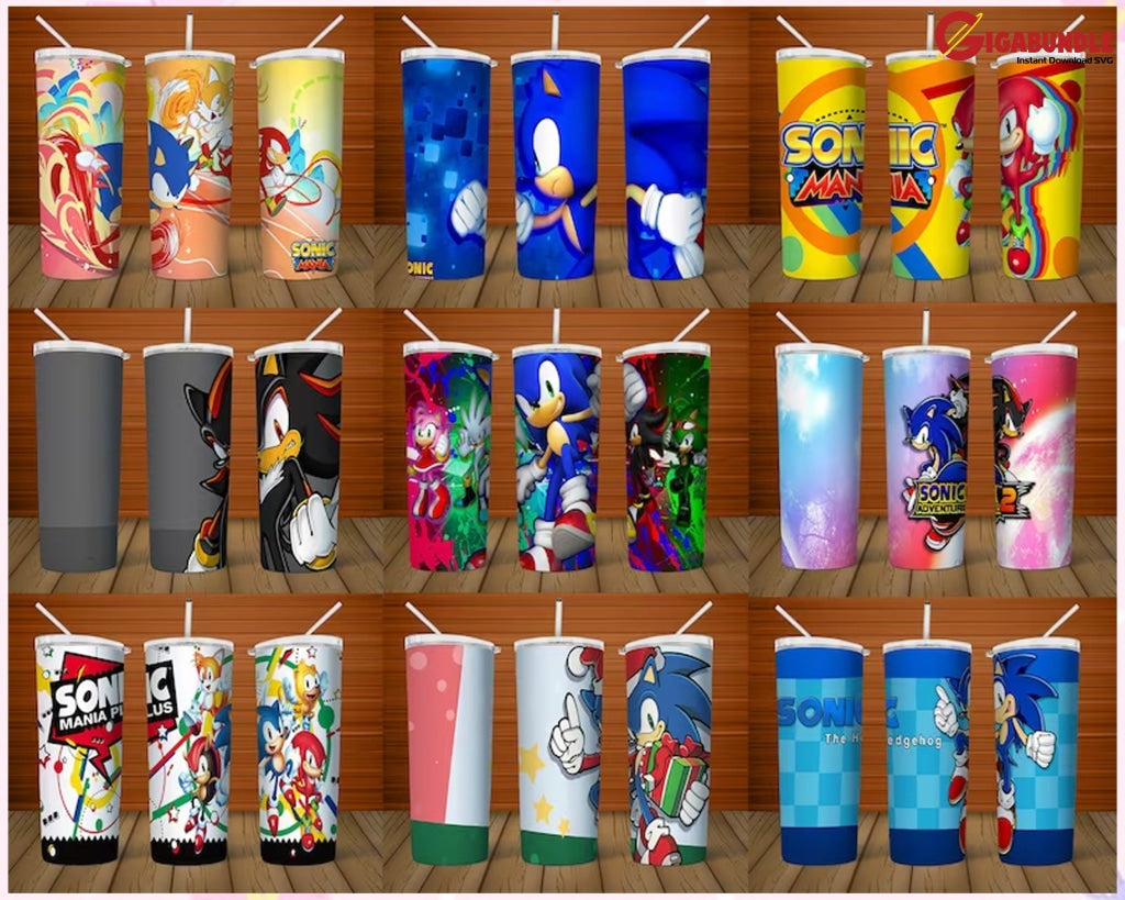 Png File Bundle +60 Cartoon Design Skinny Tumbler Straight/tapered Template Kids Png Full Wrap