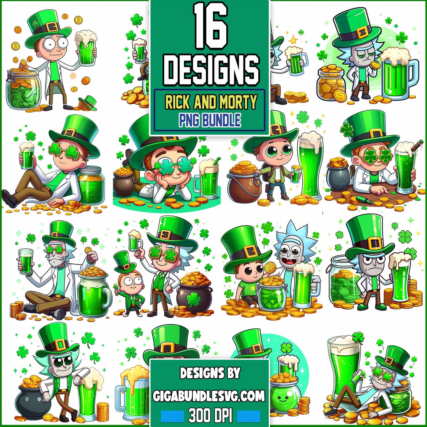 Patrick Rick And Morty Bundle png, Patricks Day Png