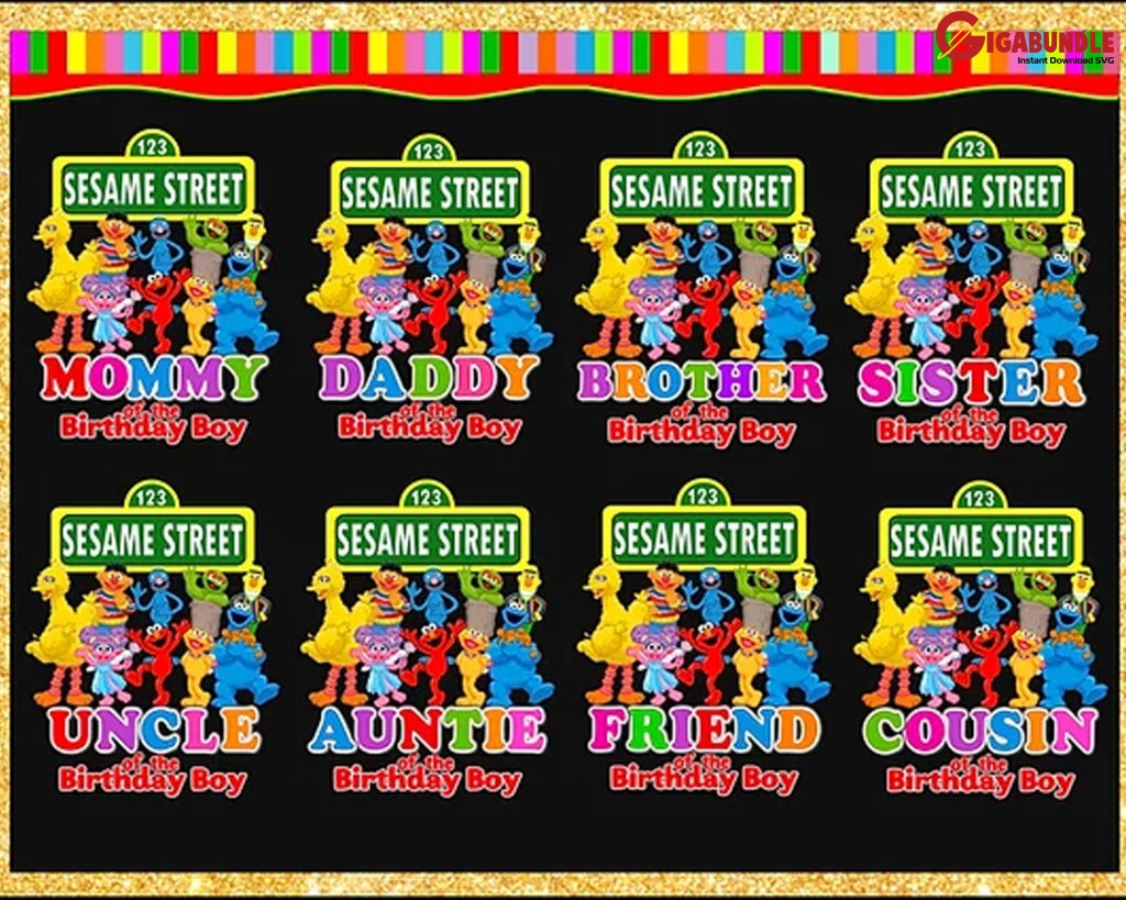 Sesame Street Bundle Png. Instant Download Digital Files For Iron On Transfer.