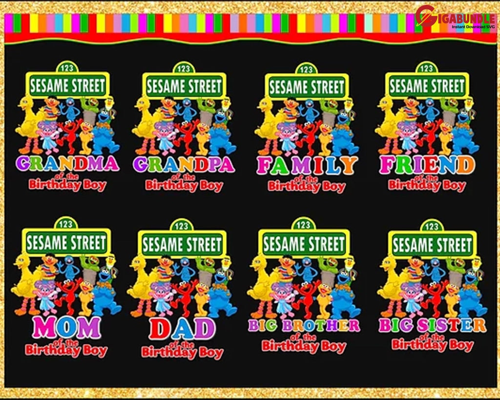 Sesame Street Bundle Png. Instant Download Digital Files For Iron On Transfer.