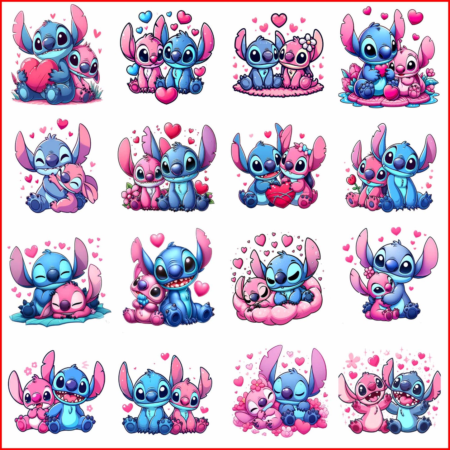 Stitch & Angel Valentine Bundle Png