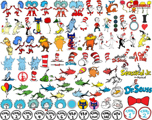 The Lorax Svg Cat In The Hat Quotes Dr Seuss Bundle Dr Png Dxf Eps