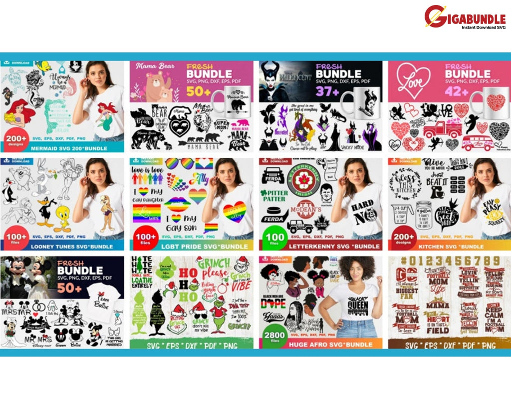 Ultimate Giga Bundle Svg Mega Bundle 50.000 Unique Designs Almost Everything Included