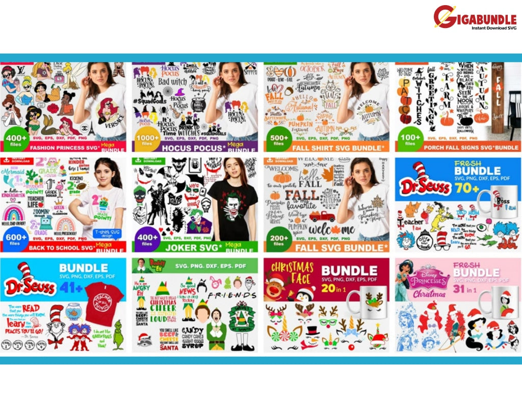 Ultimate Giga Bundle Svg Mega Bundle 50.000 Unique Designs Almost Everything Included