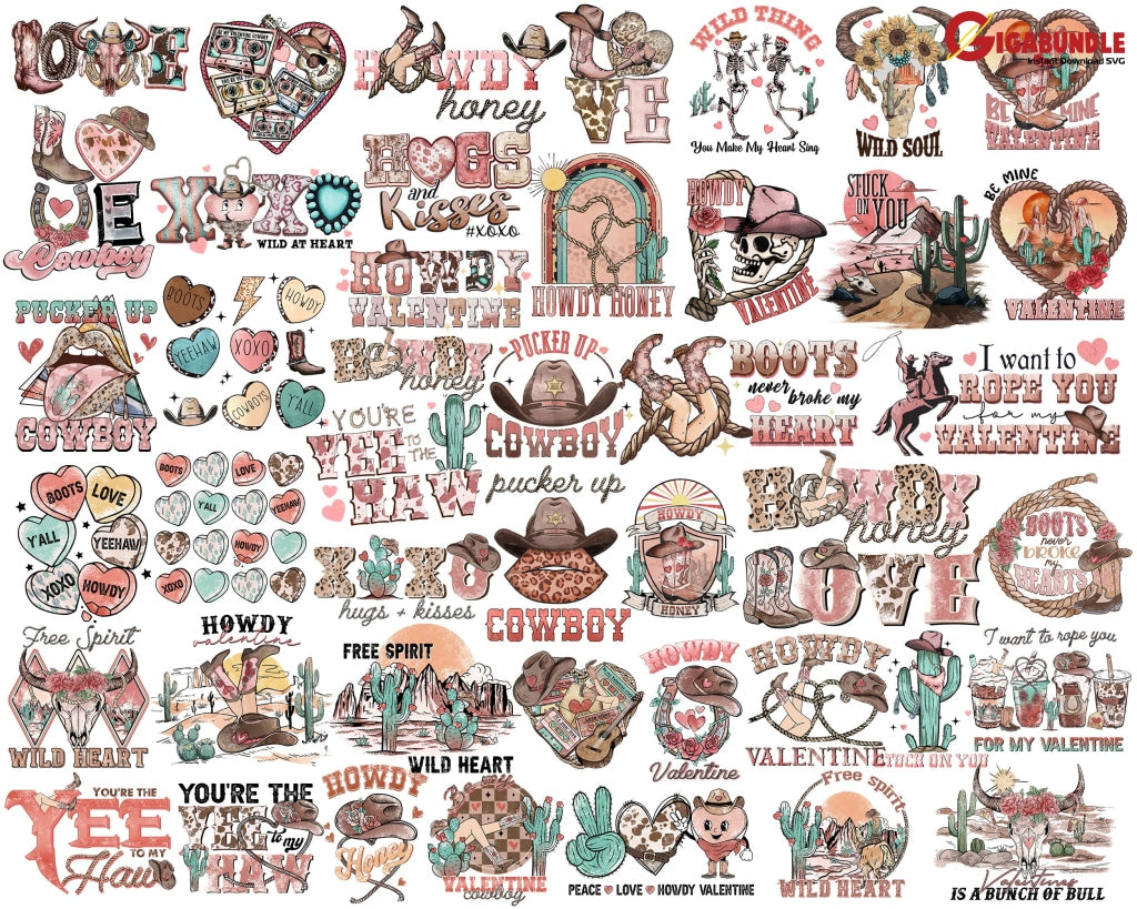 Valentines Day Bundle Png Heart Valentine Xoxo Western Png Love Sublimation Designs Digital Download
