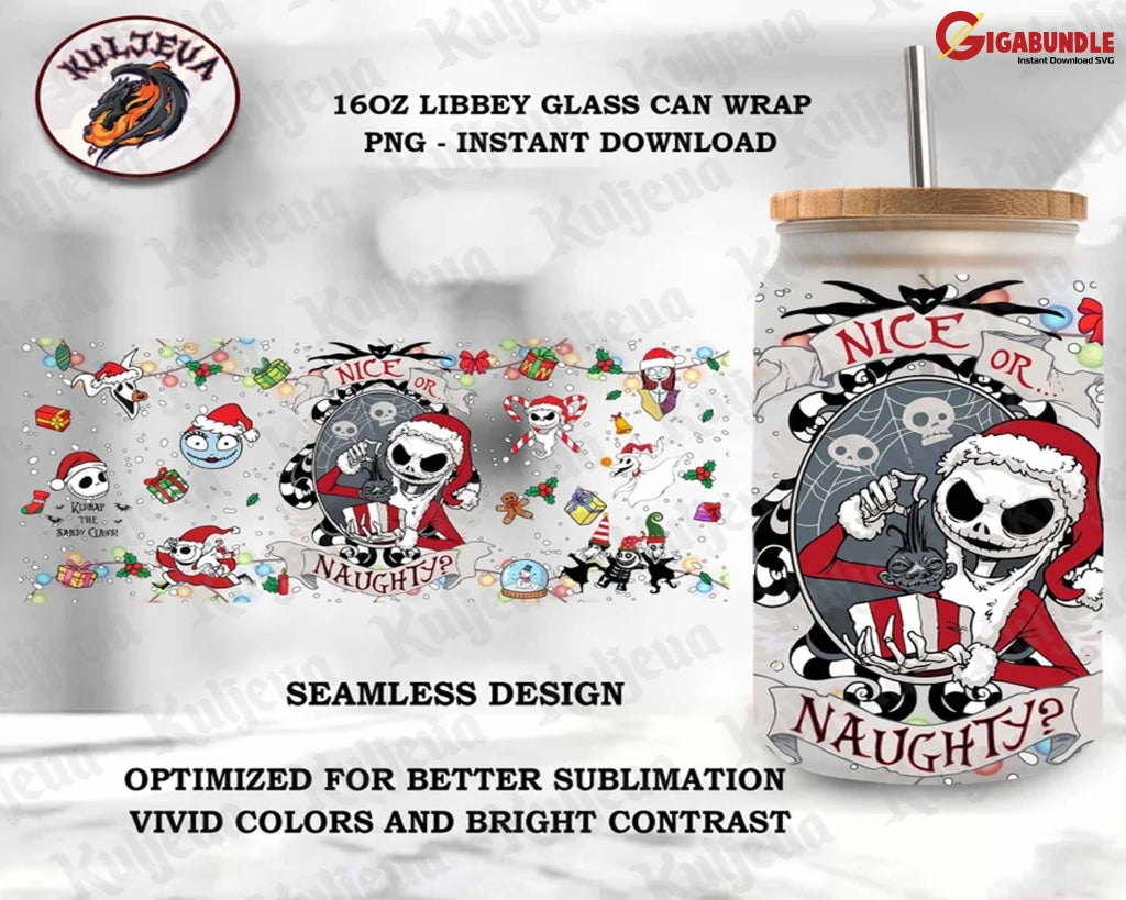 Horror Characters 16 Oz Libbey Glass Can Wrap Svg, Halloween