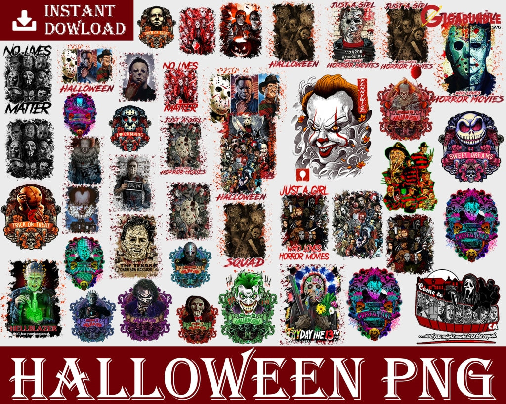80+ Bundle Friends Horror Characters Png Happy Halloween Gift Movie Killers