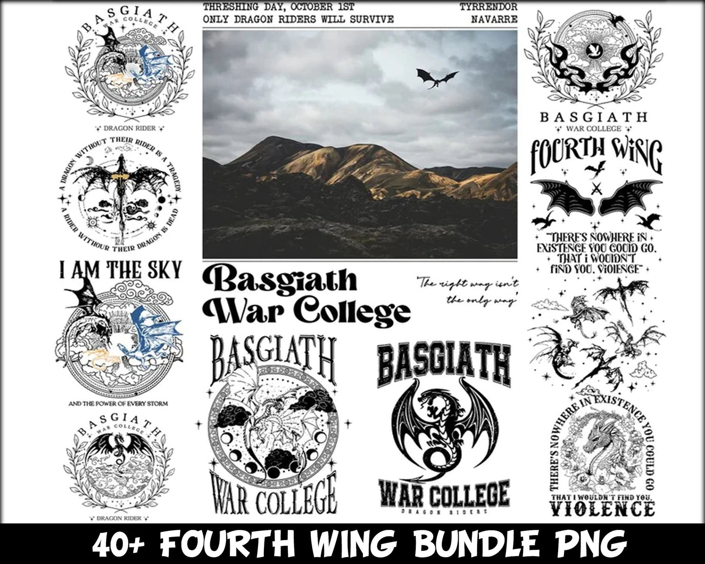 Basgiath Digital File, Rebecca Yarros Png, Fourth Wing Png
