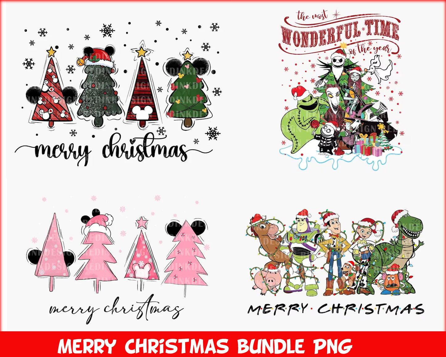 Merry Christmas Png Bundle, Disney Christmas Png, Oggie Christmas Png