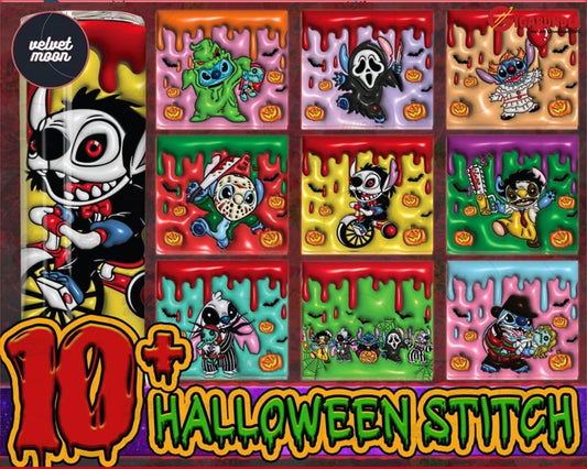 10+ Inflated Halloween Stitchtumbler Design Spooky Cartoon 20 Oz Tumbler Bubble 20Oz Skinny