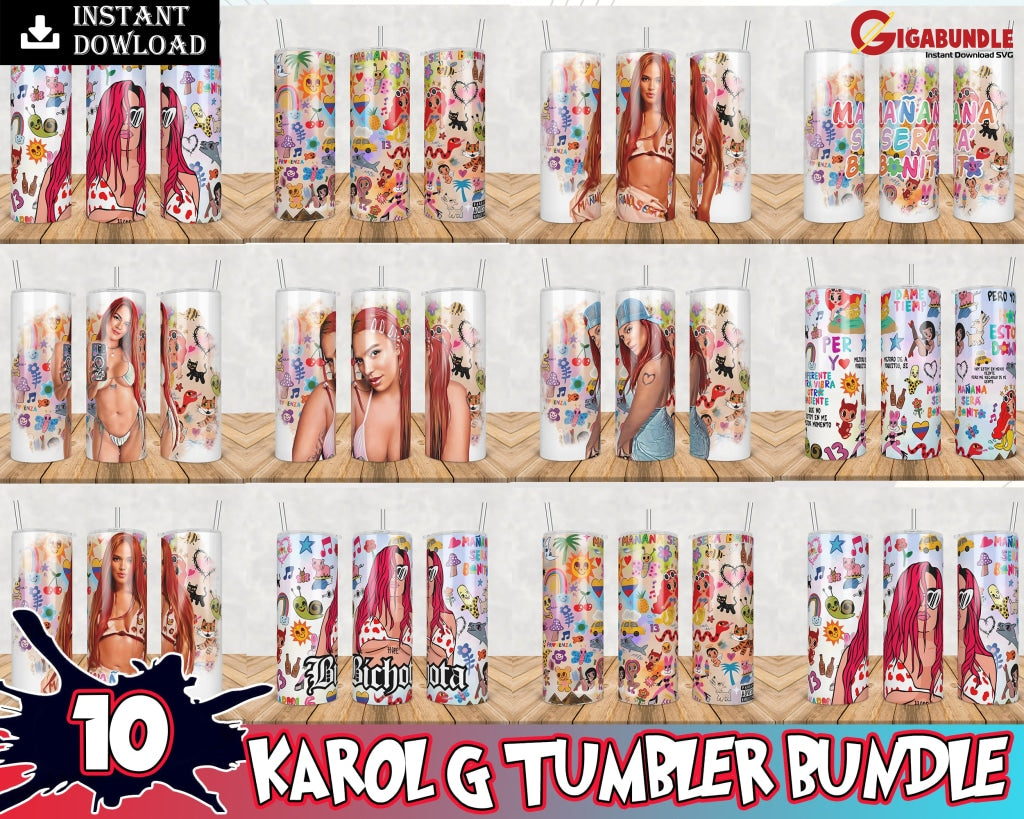 10+ Karol New Album Cover Mañana Será Bonito 20Oz Bundle Png Sublimation Tumbler Wrap Manana Sera G