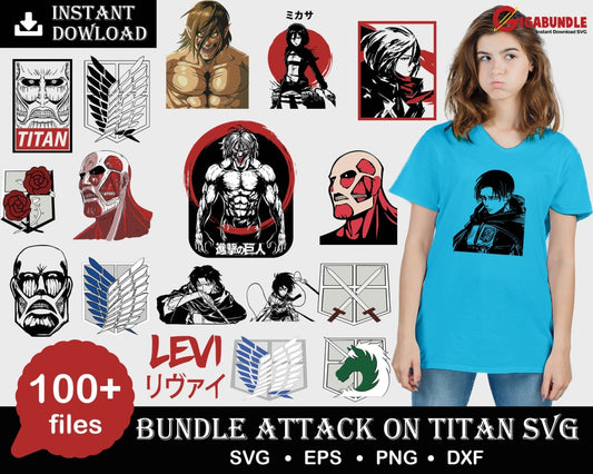 100+ Attack On Titan Bundle Svg Png Dxf Eps