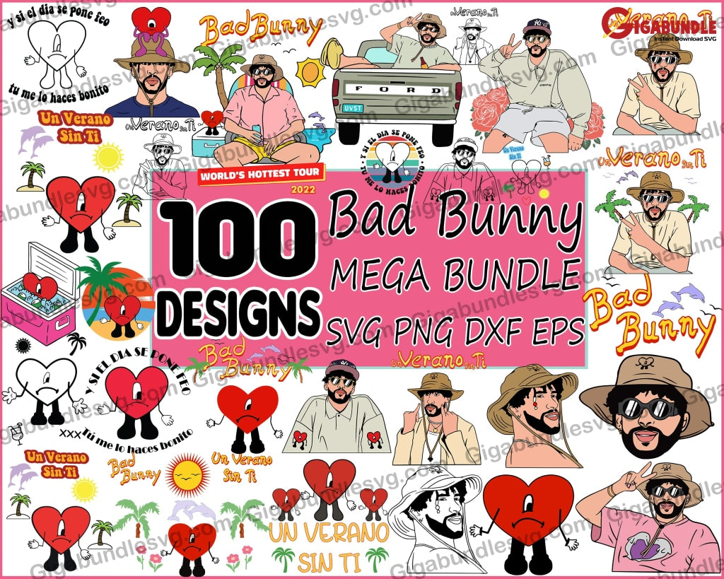 100 Bad Bunny Bundle- Digital Download