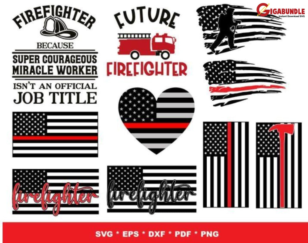 100+ Firefighter Bundle Svg Png Dxf Eps
