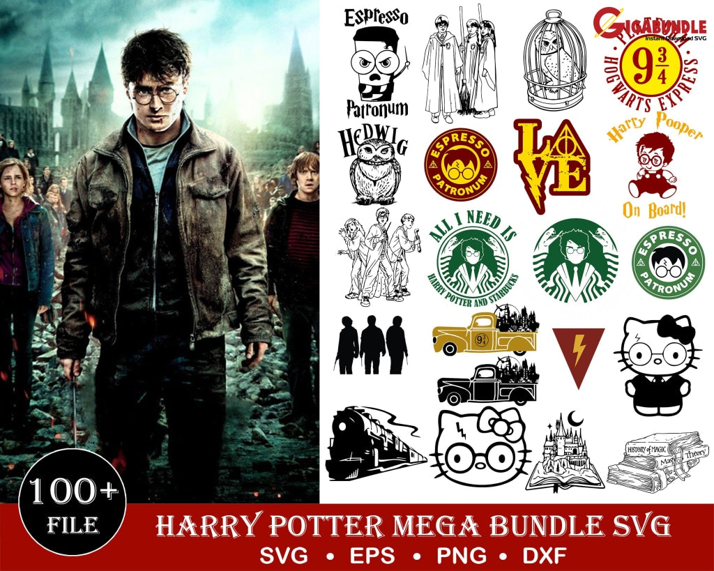 100+ Harry Potter Bundle Svg Png Dxf Eps