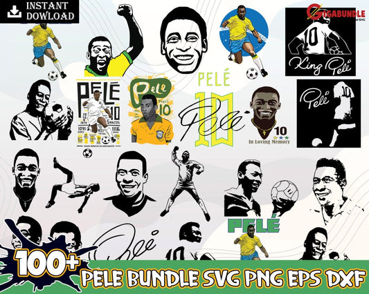 100+ Pele Svg Silhouette Svg Digital Print Instant Download Soccer Lovers Brazilian Footballer