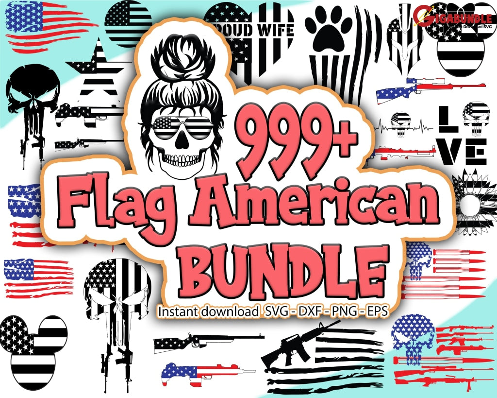 1000+ American Flag Bundle Svg Png Dxf Eps