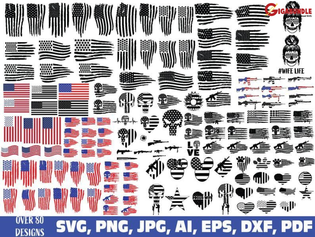 1000+ American Flag Bundle Svg Png Dxf Eps