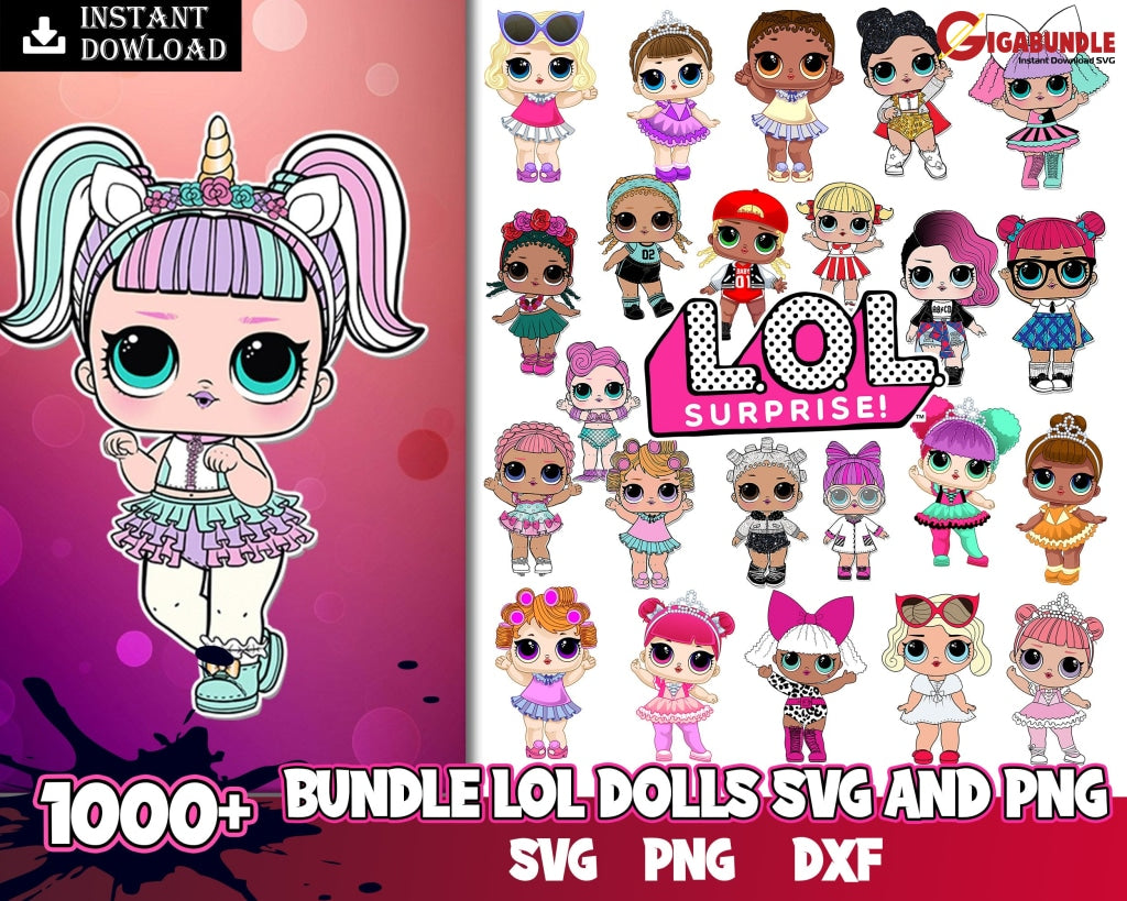 1000+ Mega Bundle Lol Doll Svg Png Dxf Eps
