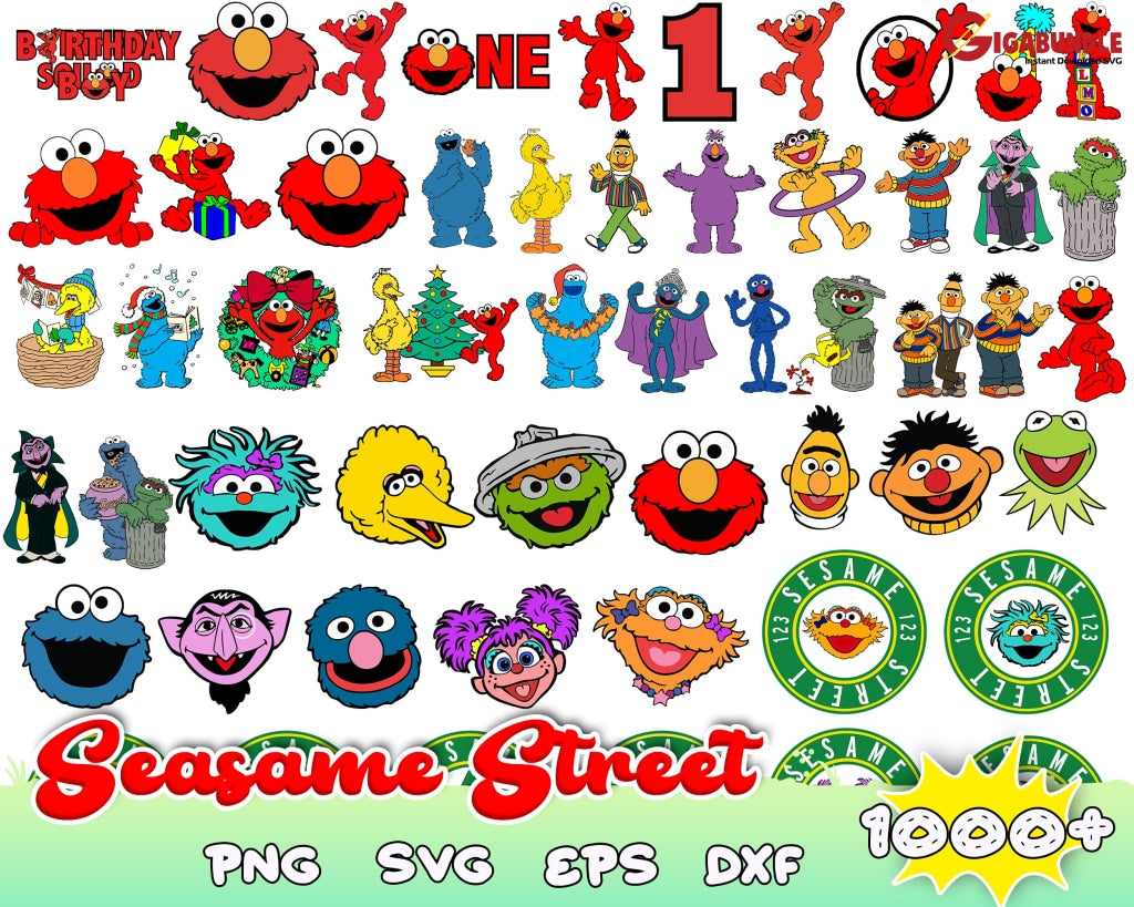 1000+ Monster Svg Bundle Sesame Monsters Svg Red Friends Characters Cut Files For Cricut Clipart Svg