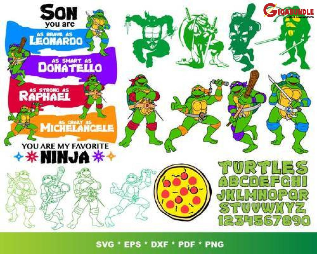 1000+ Ninja Turtles Bundle Svg Png Dxf Eps