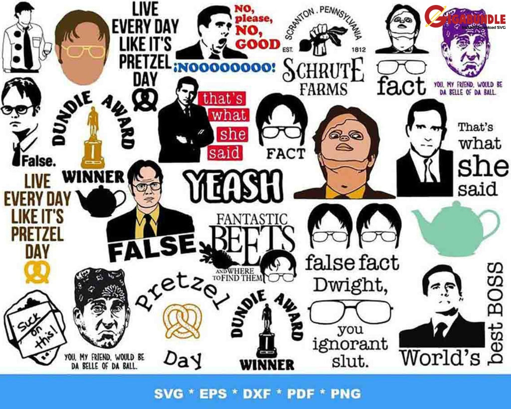 1000+ The Office Bundle Svg Png Dxf Eps