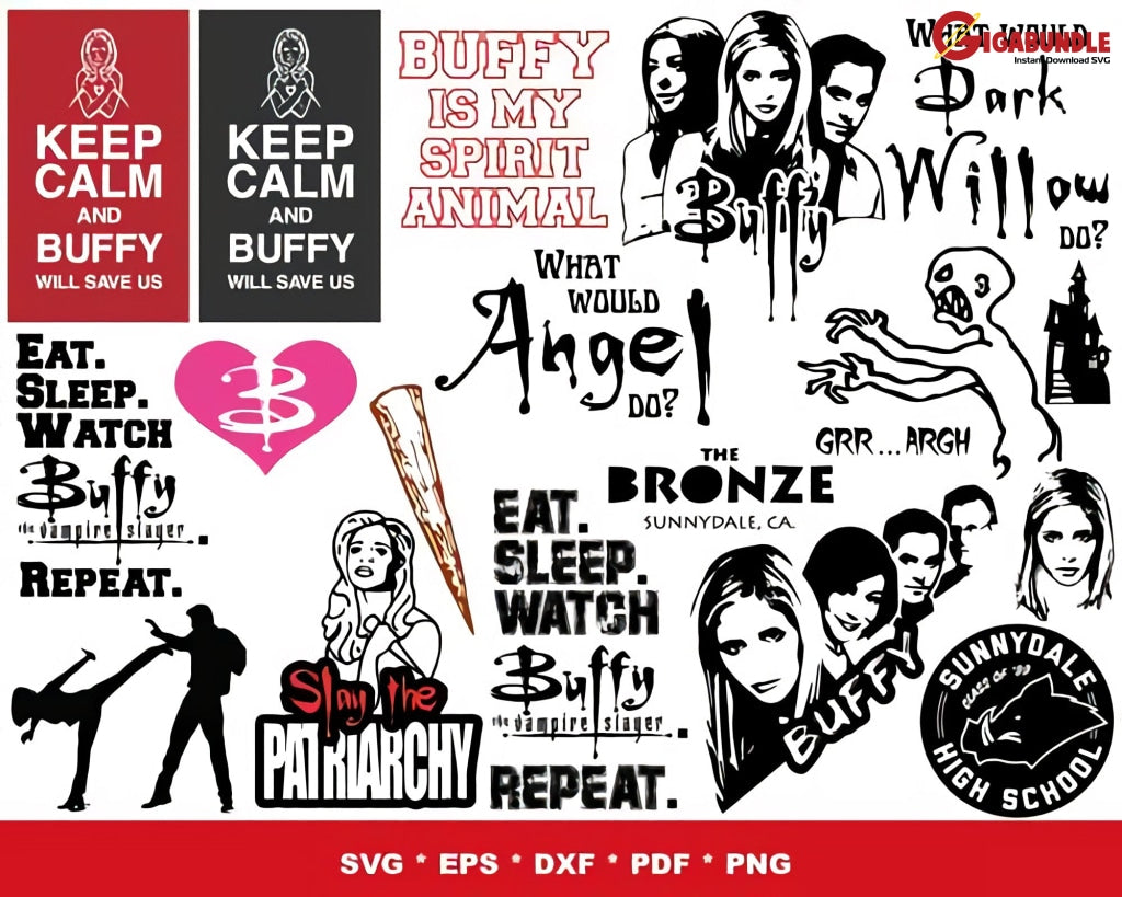 1000+Buffy The Vampire Bundle Svg Png Dxf Eps