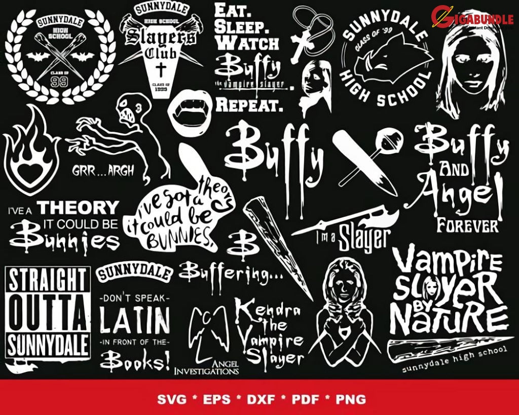 1000+Buffy The Vampire Bundle Svg Png Dxf Eps