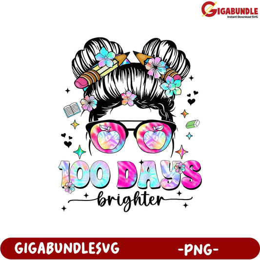 100 Days Brighter PNG Graphic for Creative Projects