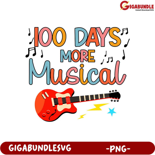 100 Days More Musical PNG Design for Creative Projects