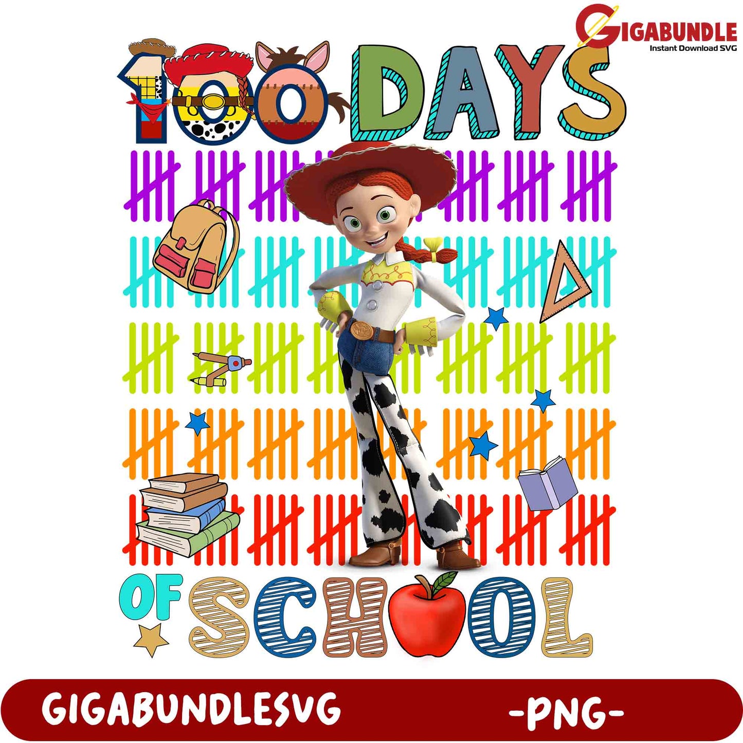 100 Days Of School PNG Jessie Toy Story