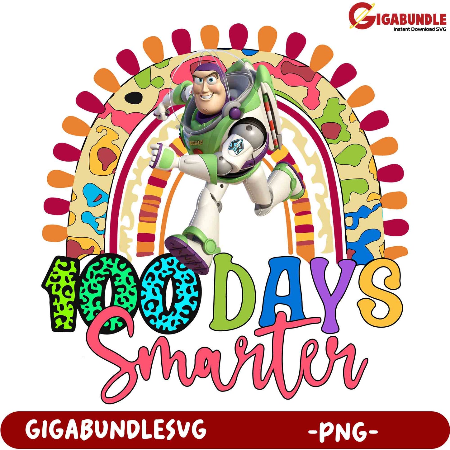 100 Days Smarter Buzz Lightyear PNG