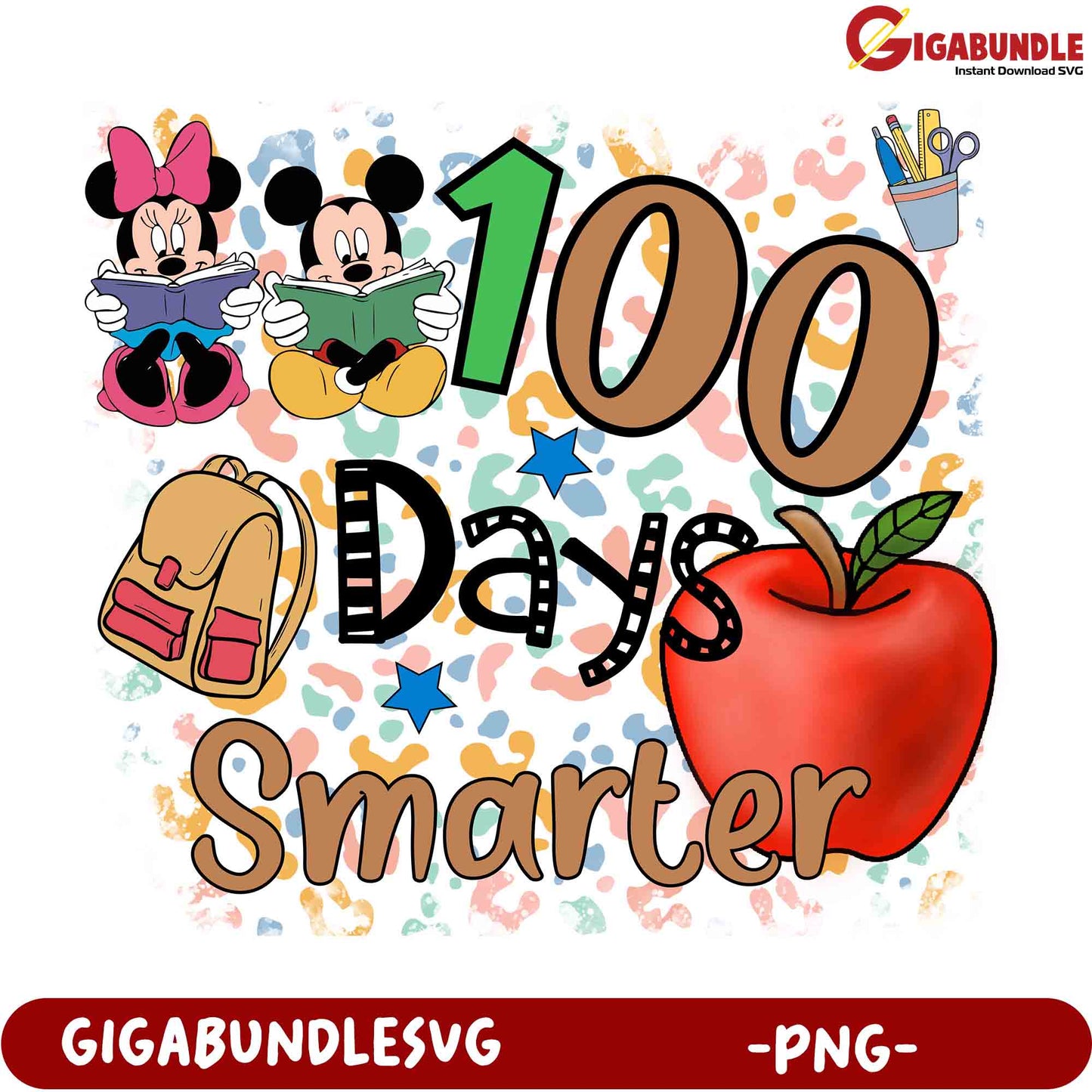 100 Days Smarter Minnie Mouse Mickey PNG