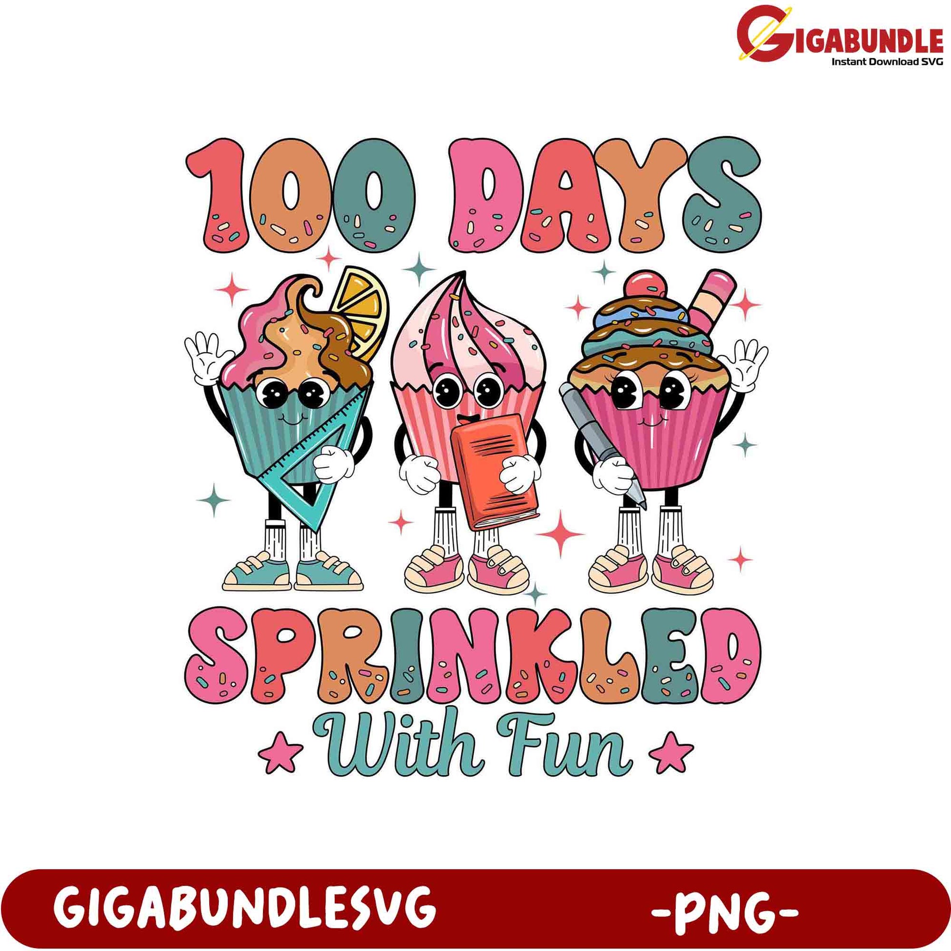 100 Days Sprinkled with Fun PNG Clipart for Projects