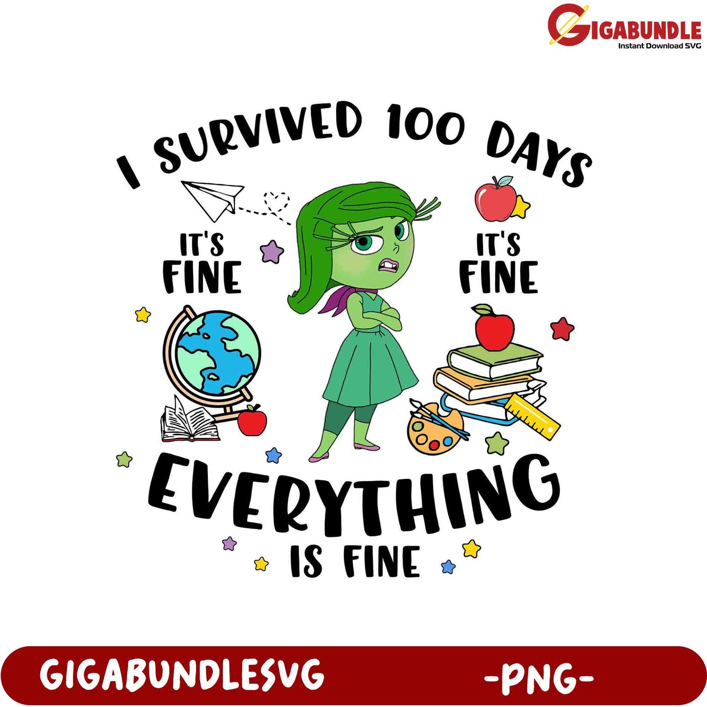 100 Days Survived Fun PNG Design for Creative Projects