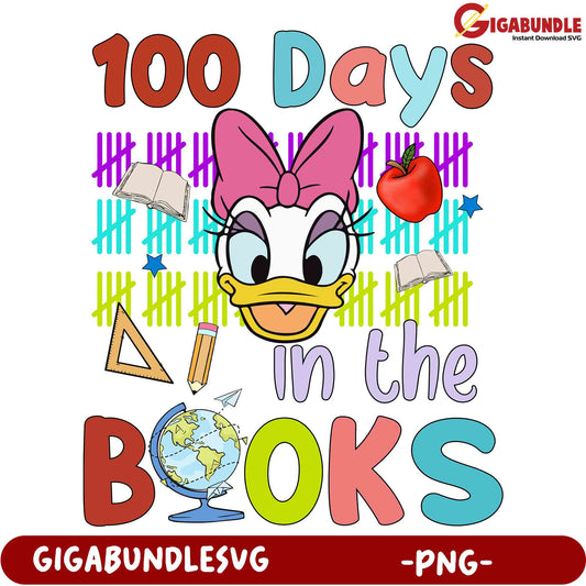 100 Days in the Books PNG Daisy Duck