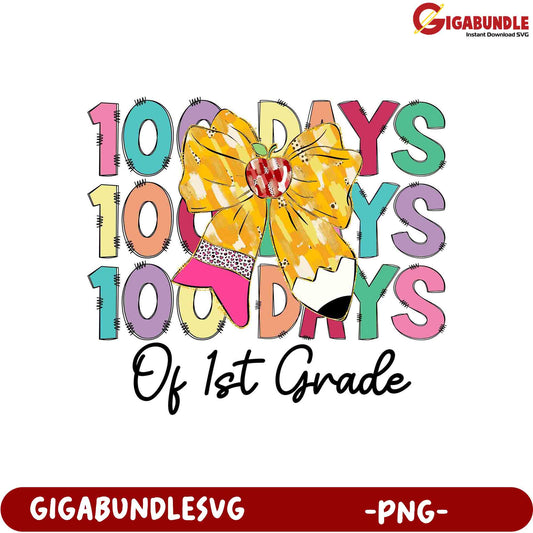 100 Days of 1st Grade Celebration PNG Design