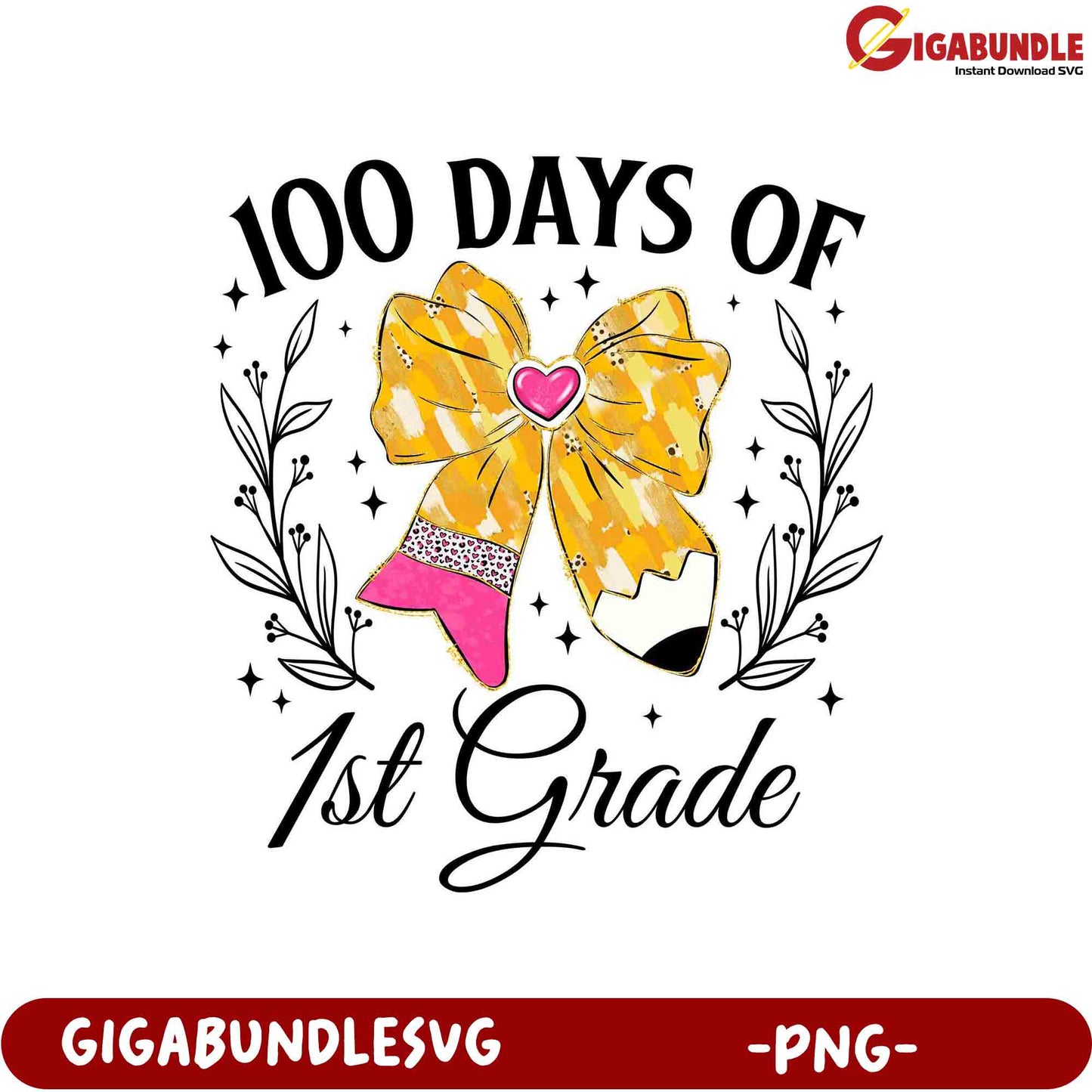 100 Days of 1st Grade Celebration PNG Design for Teachers